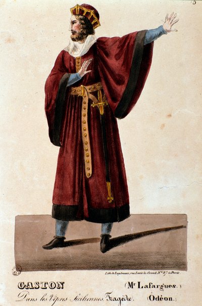 Portret Gastona w interpretacji Lafarguesa w operze Nieszpory sycylijskie (I vespri siciliani) Giuseppe Verdiego autorstwa Anonymous Anonymous