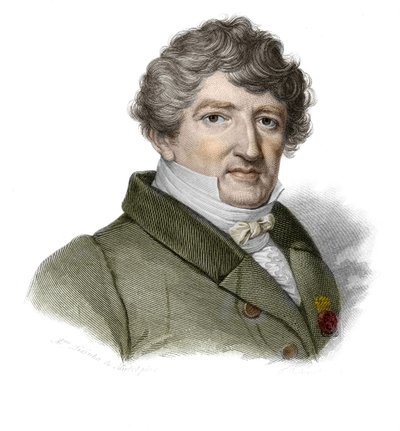 Portret Georgesa Cuviera (1764-1832), francuskiego paleontologa w „Portretach i historii pożytecznych mężczyzn: mężczyzn i kobiet wszystkich krajów i wszystkich warunków, którzy nabyli prawa do uznania mężczyzn” opublikowanym i propagowanym przez Societe M autorstwa Anonymous Anonymous