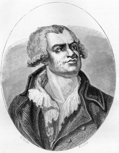Portret Georgesa Dantona (1759 - 1794) mówcy i polityka - Rycina z 1863 r. w „Czerwonej księdze - Histoire De L