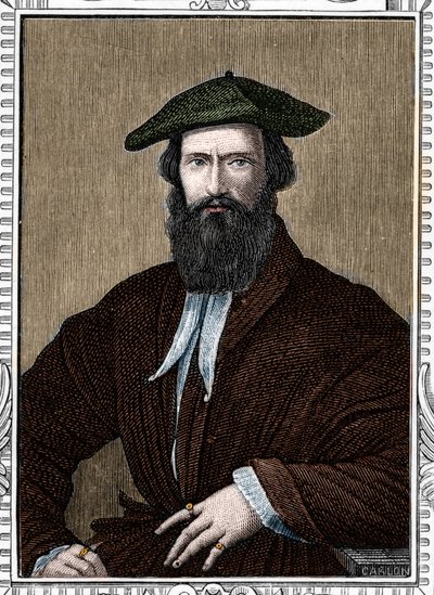 Portret Girolamo Francesco Maria Mazzola powiedział Parmigianino lub Parmezan (1503-1540) włoski malarz. rycina z 1859 r. w „”Galeriach Europa – Włochy” autorstwa Armengaud. Prywatna kolekcja. autorstwa Anonymous Anonymous