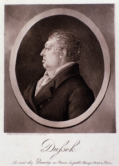 Portret Jana Ladislava Dusseka (grafika) autorstwa Anonymous Anonymous
