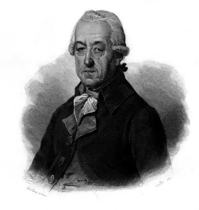 Portrait of Jean-Georges Reber (Jean Georges) (1731-1816) francuski przemysłowiec W „”Portrety i historia użytecznych mężczyzn: mężczyzn i kobiet wszystkich krajów i wszystkich warunków, którzy nabyli prawa do uznania mężczyzn” opublikowany i pro autorstwa Anonymous Anonymous