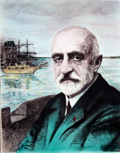 Portret Jeana Baptiste Charcota (1867-1936), lekarza, badacza stref polarnych. Prywatna kolekcja XX wieku autorstwa Anonymous Anonymous