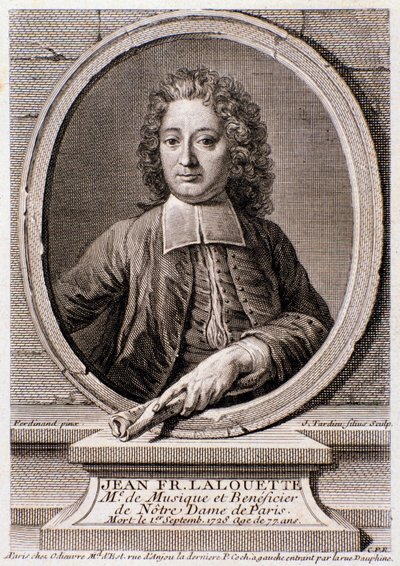 Portret Jean Francois Lalouette (1651-1728) angielskiego kompozytora i reżysera Grawerowanie. 18 wiek. Prywatna kolekcja mediolańska autorstwa Anonymous Anonymous