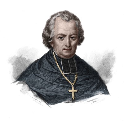 Portret Jeana Lefebvre de Cheverus (1768-1836) francuskiego kardynała, arcybiskupa Bordeaux w „Portretach i historii mężczyzn pożytecznych: mężczyzn i kobiet wszystkich krajów i wszystkich warunków, którzy nabyli prawa do uznania mężczyzn” opublikowanym i  autorstwa Anonymous Anonymous
