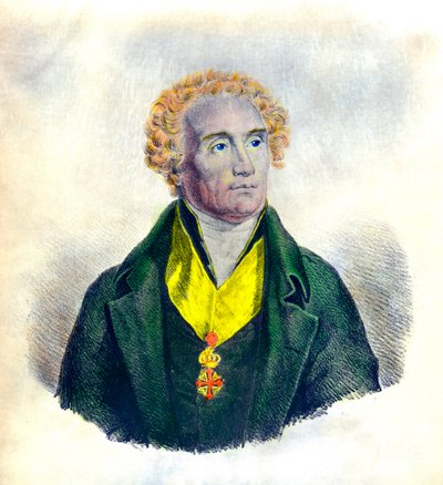 Portret Josepha De Maistre (1753-1821) polityka, filozofa, sędziego i historyka (z insygniami zakonu świętych Maurycego i Łazarza), kolekcja Privee autorstwa Anonymous Anonymous