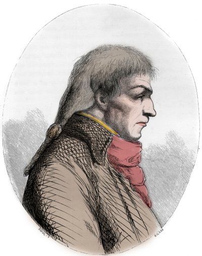 Portret Josepha Le Bona (1765-95) Francuski polityk - Portret Guislaina Francois Josepha Le Bona (1765-1795), francuskiego rewolucjonisty - Grawerowanie z 1863 r. w „Czerwonej księdze - Histoire De L