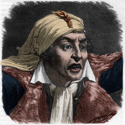 Portret Marata (1743-1793) - portret polityka Jean-Paula (Jean Paul) Marata (1743-1793), francuskiego dziennikarza - Grawerowanie w „Histoire des Girondins” Alphonse de Lamartine (1790-1869) 1865-1866 - Prywatny kolekcja autorstwa Anonymous Anonymous