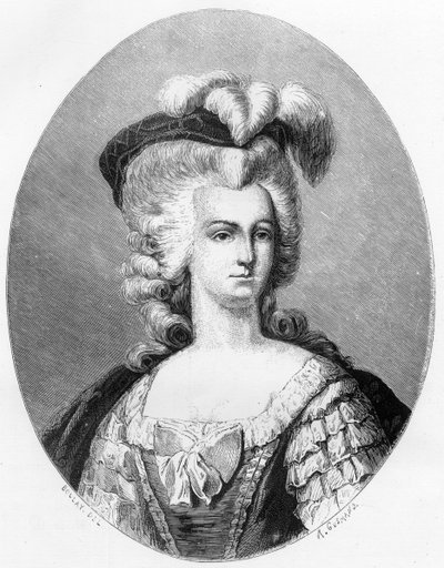 Portret Marii Antoniny (1755-1793), królowej Francji - rycina z 1863 roku w „Le Livre Rouge - Histoire De L