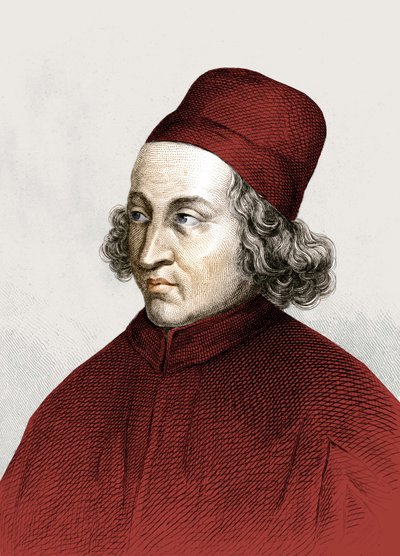 Portret Marsilio Ficino, dit en francais Marsile Ficin (1433 - 1499), rycina XVIII wiek. autorstwa Anonymous Anonymous