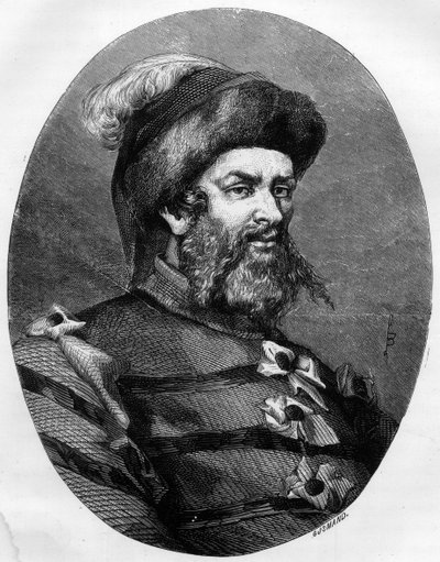 Portret Philippe Guillery (Guilleri) (1566-1608) Francuski bandyta - Grawer Leona Bailly