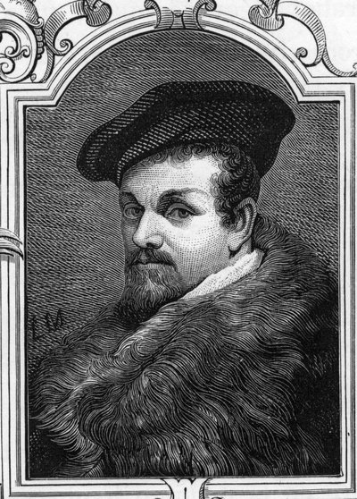 Portret Pier Francesco Mazzucchelli dit il Morazzone (1573-1626) włoskiego malarza. 1859 grawerowanie w „Galeriach Europy – Włochy” autorstwa Armandauda. Prywatna kolekcja. autorstwa Anonymous Anonymous