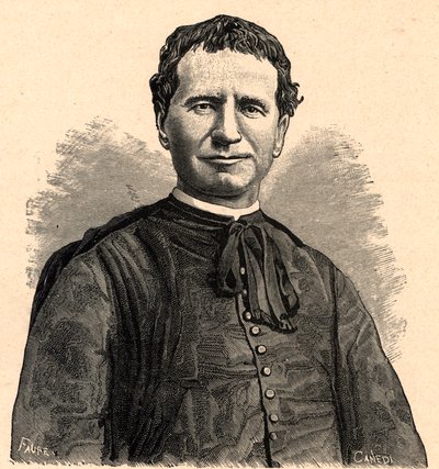 Portret św. Jana Bosko lub Ks. Bosko (Giovanni Melchior Bosco) (1815-1888) XIX wiek (rycina) autorstwa Anonymous Anonymous