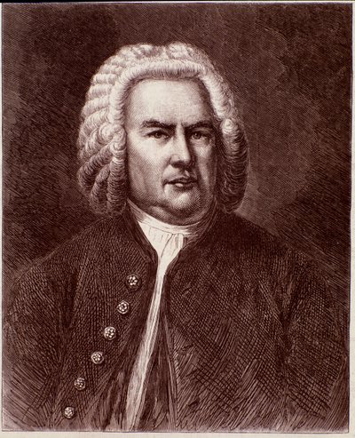 Portret niemieckiego kompozytora Johanna Sebastiana Bacha (Rycina. XIX w.) autorstwa Anonymous Anonymous
