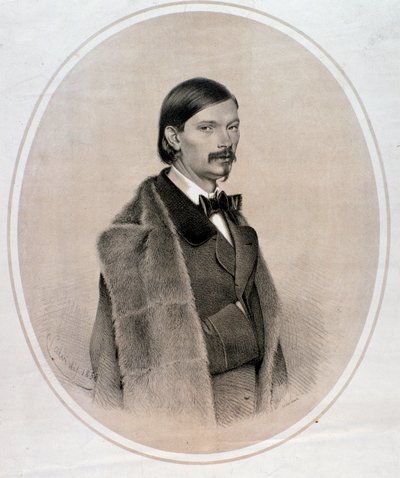 Portret włoskiego dyrygenta, kontrabasisty i kompozytora Giovanniego Bottesiniego (Rysunek. 1858) autorstwa Anonymous Anonymous