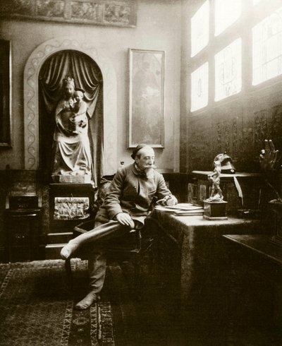 Portret francuskiego pisarza Anatole France (1844-1924) w 1904 roku w jego gabinecie. Prywatna kolekcja autorstwa Anonymous Anonymous