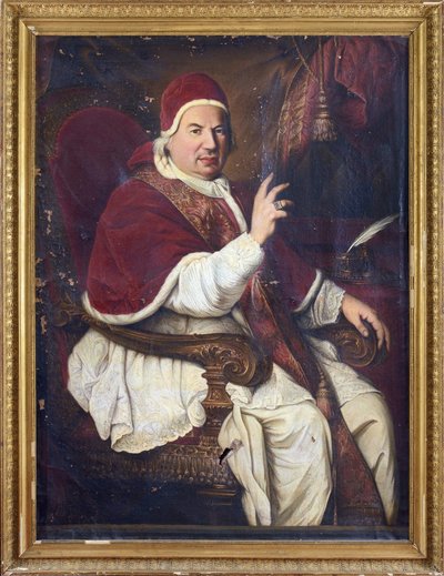 Portret papieża Benedykta XIV (1675-1758), Anonim . Olej na płótnie, II poł. XVIII w. Wymiar : 128x94 cm. Prywatna kolekcja autorstwa Anonymous Anonymous