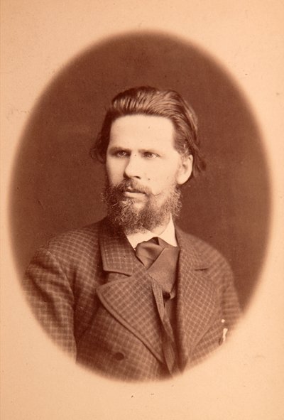 Portret artysty Iwana Nikołajewicza (Nikołajewicza) Kramskoj (1837-1887). Zdjęcie albuminy autorstwa Anonymous Anonymous