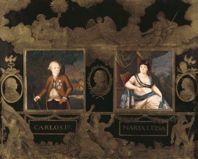 Portrety króla Hiszpanii Karola IV (Carlosa) (1748-1819) i jego żony Marie Louise de Bourbon Parma (Maria Luisa) (1751-1819) autorstwa Anonymous Anonymous