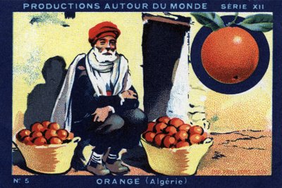 Produkcje na całym świecie: Orange w Algierii. Chromolitografia z 1933 roku w „Albumie Josepha-Milliata”” autorstwa Anonymous Anonymous