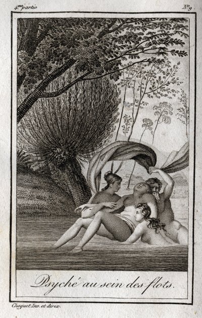 Psychika w falach. Rycina z 1819 r. w „Lettres a Emilie sur la mitologie” Charlesa Alberta Demoustiera (1760-1801). Prywatna kolekcja. autorstwa Anonymous Anonymous