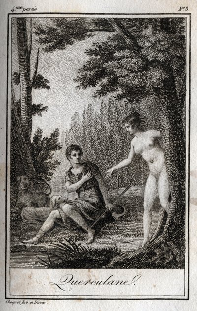 KWERKULANY, nimfy, ochraniacze kanałów. Rycina z 1819 r. w „Lettres a Emilie sur la mitologie” Charlesa Alberta Demoustiera (1760-1801). Prywatna kolekcja. autorstwa Anonymous Anonymous