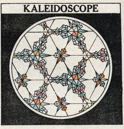 Odbicie światła: kalejdoskop. Anonimowa ilustracja z 1925 r. Ze zbiorów prywatnych. autorstwa Anonymous Anonymous