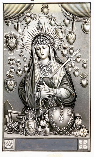 Reprezentacja Matki Boskiej Bolesnej, mater dolorosa Pobożny Obraz. Debiut kolekcji prywatnej XX wieku autorstwa Anonymous Anonymous