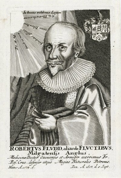 Robert Fludd (1574-1637) (Robertus de Waves), Anonim. Akwaforta, rozmiar: 15,5x10,2 autorstwa Anonymous Anonymous