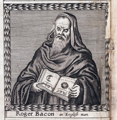 Roger Bacon (1214-1294), nazywany Doktorem Mirabilis (Doktor godny podziwu) - Anonimowa praca, grawerowanie autorstwa Anonymous Anonymous