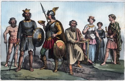 Wojownik saski i anglosaski - wojownik saski i anglosaski - grawer z „Zwyczajności i Tradycji Wszystkich Ludów Wszechświata”. To jest historia rządu, praw, milicji, religii wszystkich narodów od najodleglejszych czasów do autorstwa Anonymous Anonymous