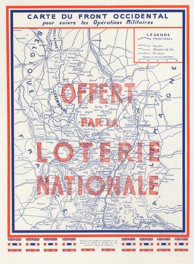 II wojna światowa (II II II IIIe 39-45 1939-1945) - Wojna 1939 1945 - Mapa frontu zachodniego, dar Loterii Narodowej autorstwa Anonymous Anonymous