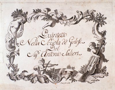 Nuty do The Jealous School autorstwa Antonio Salieri autorstwa Anonymous Anonymous