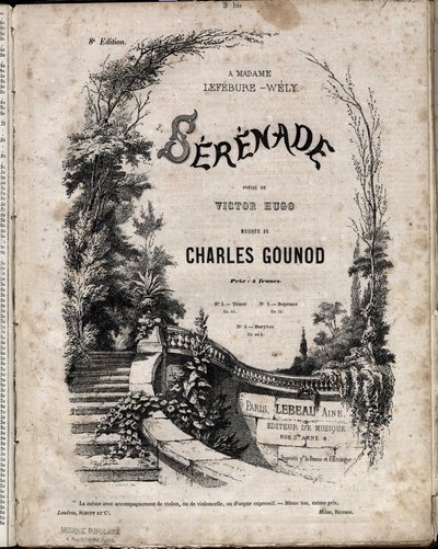 Nuty do poezji „SERENADE” Victora HUGO, muzyka Charlesa Gounoda. autorstwa Anonymous Anonymous