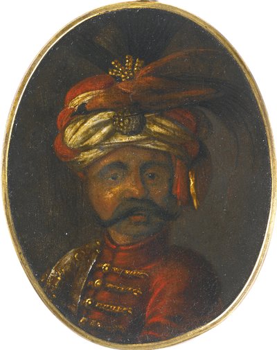 Soliman II - Sulejman II (1642-1691), Sułtan Imperium Osmańskiego - Anonimowy - II poł. - Gwasz na drewnie - 12x8,4 - Kolekcja prywatna autorstwa Anonymous Anonymous