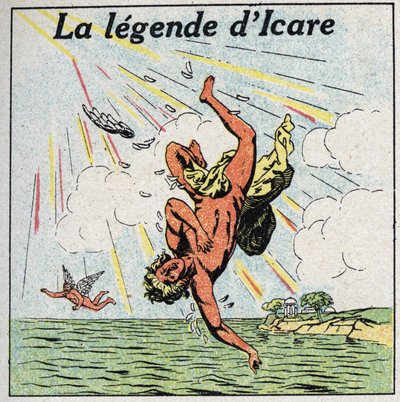 Upadek Ikara - Upadek Ikara. Anonimowa ilustracja z 1925 r. Ze zbiorów prywatnych. autorstwa Anonymous Anonymous