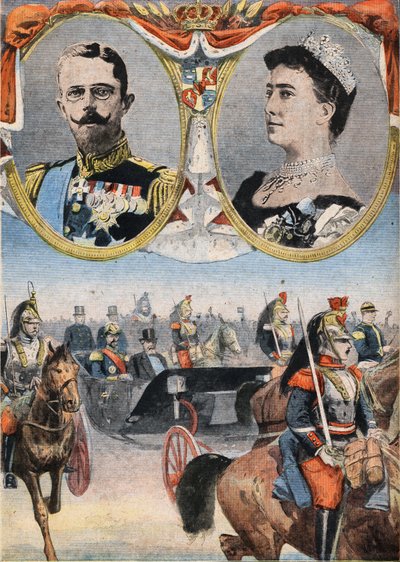 Najgorętsze we Francji: król Gustaw V (1858-1950) i królowa Suede Victoria (Viktoria de Bade autorstwa Anonymous Anonymous