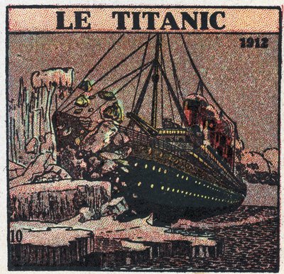 T.S.F.: zatonięcie Titanica w 1912 r. Wiadomości o niebezpieczeństwie zostały wysłane z T.S.F. post po połączeniu z górą lodową. Anonimowa ilustracja z 1925 r. Ze zbiorów prywatnych. autorstwa Anonymous Anonymous
