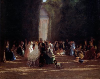 Aleja ulotek do Tuileries pod II cesarstwem. Anonimowe malowanie autorstwa Anonymous Anonymous