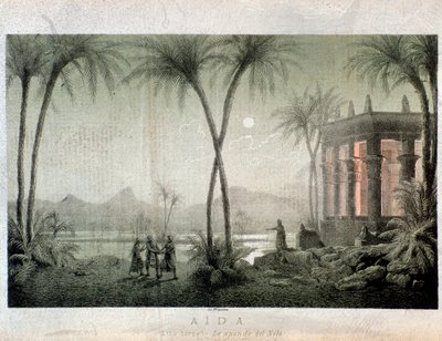 Brzegi Nilu. Ilustracja do aktu III Aidy, opera Giuseppe Verdi autorstwa Anonymous Anonymous