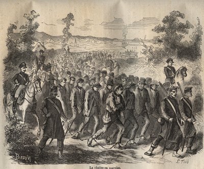 Sieć rozpoczęła się w Toulon Bagne w XIX wieku. Grawer w „Historii skazanych od ich powstania do dnia dzisiejszego” (1877) autorstwa Pierre
