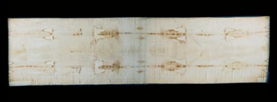 Święty całun turyński (lub całun lub sacra sindone), prześcieradło lniane noszące ślady (podobno Chrystusowe) torturowania ciała. Kaplica Królewska Cathedrale Świętego Jana Chrzciciela w Turynie, Włochy. - Święty Całun Turyński (sacra sindone), stara linia autorstwa Anonymous Anonymous