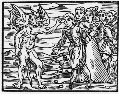 Odcisk czarciego szponu – „Kompendium Maleficarum” – opowiada o czarownicach, ich zła i szponach autorstwa Francesco Marii Guazzo lub Guaccio lub Guaccius (15??-16??) 1608 Kolekcja prywatna autorstwa Anonymous Anonymous