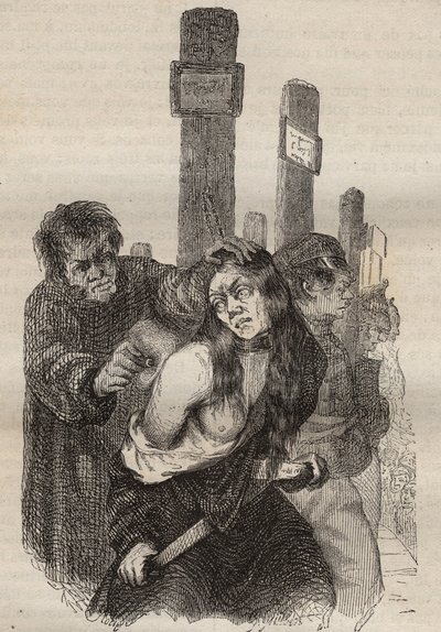 Znak w więzieniu Rochefort w XIX wieku. Grawer „Historia skazanych od ich powstania do dnia dzisiejszego” (1877) autorstwa Pierre