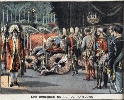 Obsesya króla Portugalii Karola I (1863-1908) zginęła zamordowana 1 lutego 1908 r. Rycina z gazety „Le Peute Parisien” 23.02.1908 r. Prywatna kolekcja. autorstwa Anonymous Anonymous