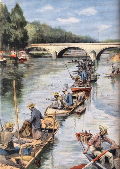 Otwarcie połowów. Grawer z gazety „Le Petite Parisien””, 21.06.1908. Prywatna kolekcja. autorstwa Anonymous Anonymous