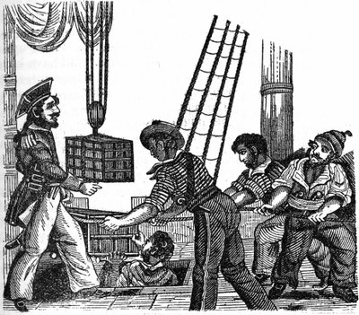 Pirat „Long Ben” John Avery (zrobił to w 1643 r.) załadował na swój statek trzy skrzynie skarbów (złoto i kamienie). Grawer „”Książka własna pirata”” 1837. autorstwa Anonymous Anonymous