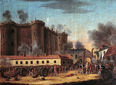 Zajęcie Bastylii 14 lipca 1789 r. i aresztowanie monsieur de Launay. Markiz Bernard Rene (Bernard-Rene) Jordan de Launay (1740-1789), gubernator Bastylii. Anonimowe malowanie. Olej na płótnie. Wymiary: 0,63 x 0,81m. Paryż, Musee Carnavalet - Czw autorstwa Anonymous Anonymous
