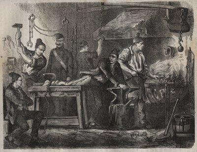 Przejazd do Tulonu Bagne w XIX wieku. Grawer „Historia skazanych od ich powstania do dnia dzisiejszego” (1877) autorstwa Pierre