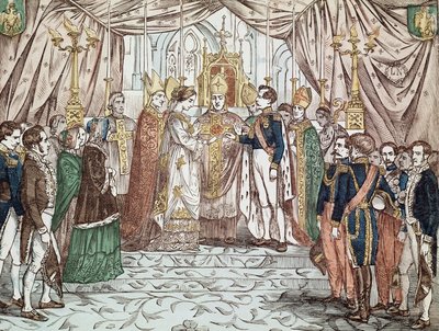 Ślub Napoleona III i Eugenii Marii de Montijo de Guzman, 30.01.1853 w Katedrze NMP (rycina autorstwa Anonymous Anonymous